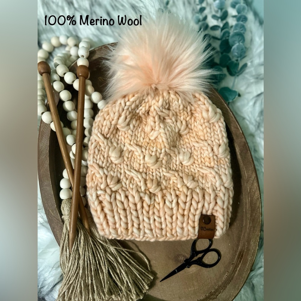 Hand knit beanie